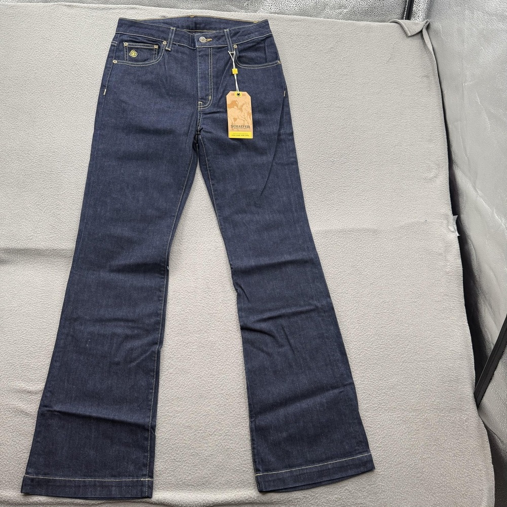 Schaefer Outfitter Jeans Women 28x33 Dark Indigo Dallas Bootcut Stretch Denim